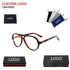 Retro Unisex Optical Eyewear Custom Logo Acetate Metal Frame